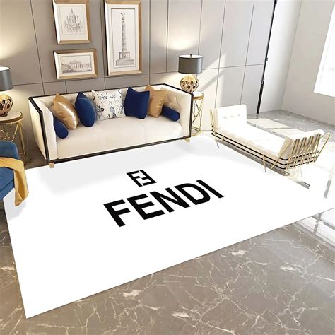 blue fendi area rug replica